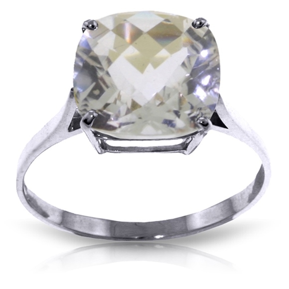 Galaxy Gold Products Jewelry - GOLD RING W/ NATURAL CHECKERBOARD CUT WHITE TOPAZ